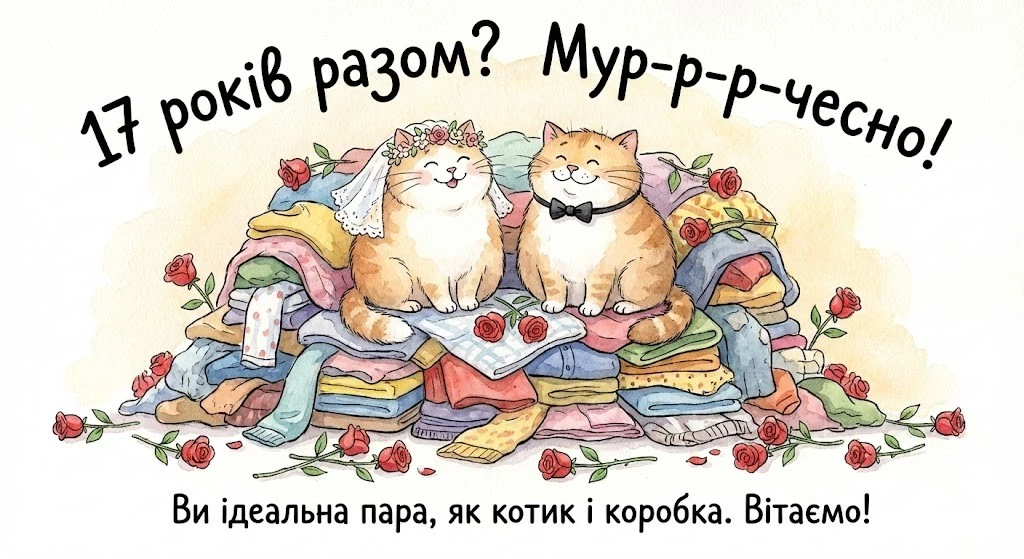 Привітання на 17 років весілля у картинках